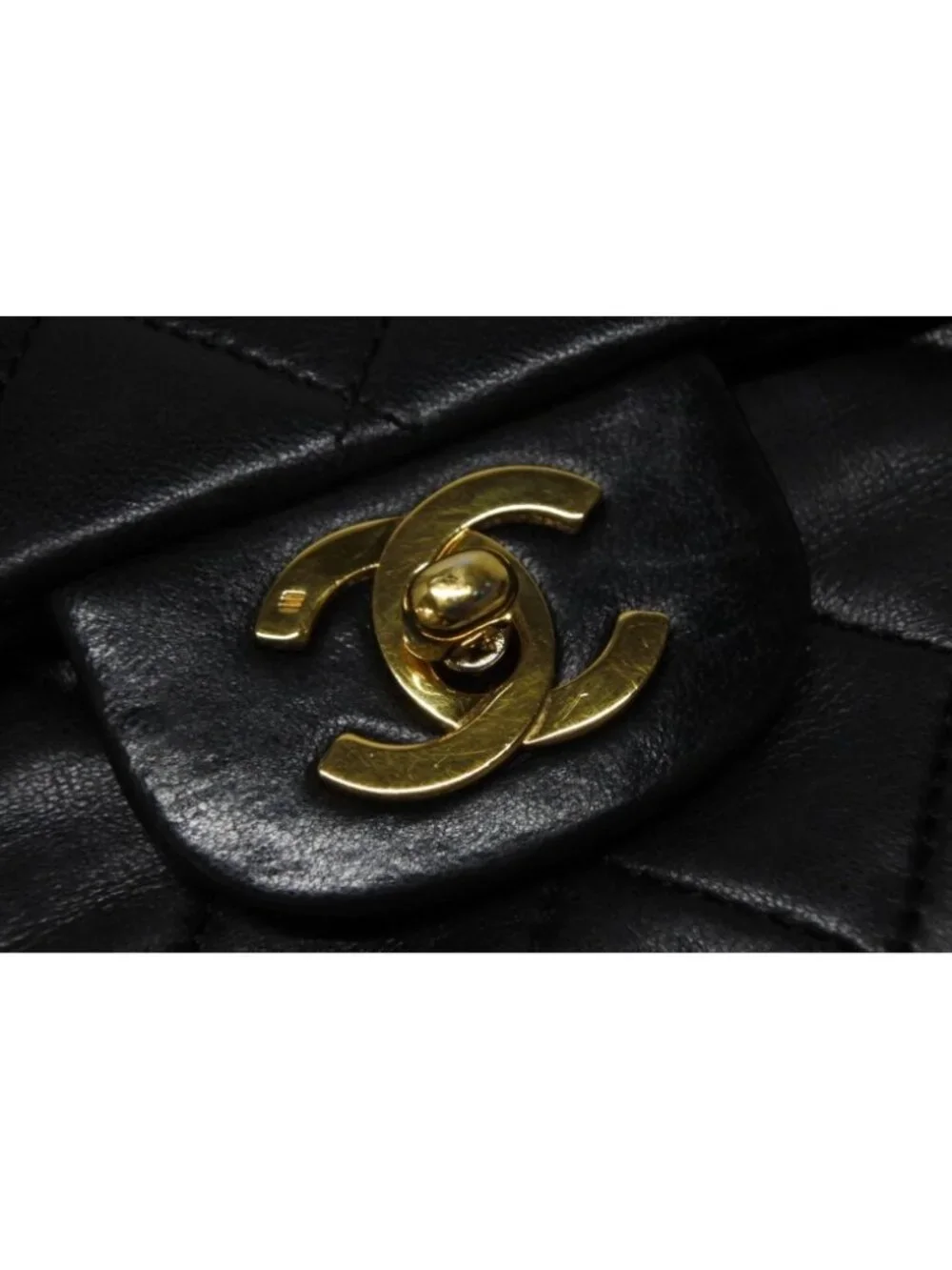 Chanel Quilted 25 Double Flap Chain Shoulder Bag CC Logo Lambskin Gold